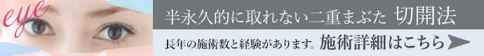 半永久的に取れない二重まぶた 切開法 詳細はこちら