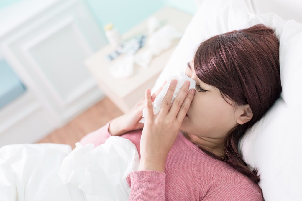 Sick Woman Caught Cold