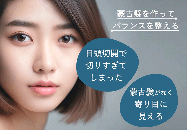 寄り目の改善におすすめの施術は蒙古襞形成